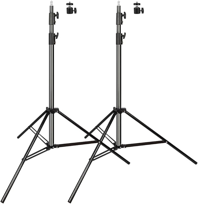 Heavy Duty Aluminum Alloy Photography Video Tripod Light Stands, Tripod Stands for Softboxes, Umbrellas, Reflectors, Lights - Pack of 2, 9.19 Feet/2.8M