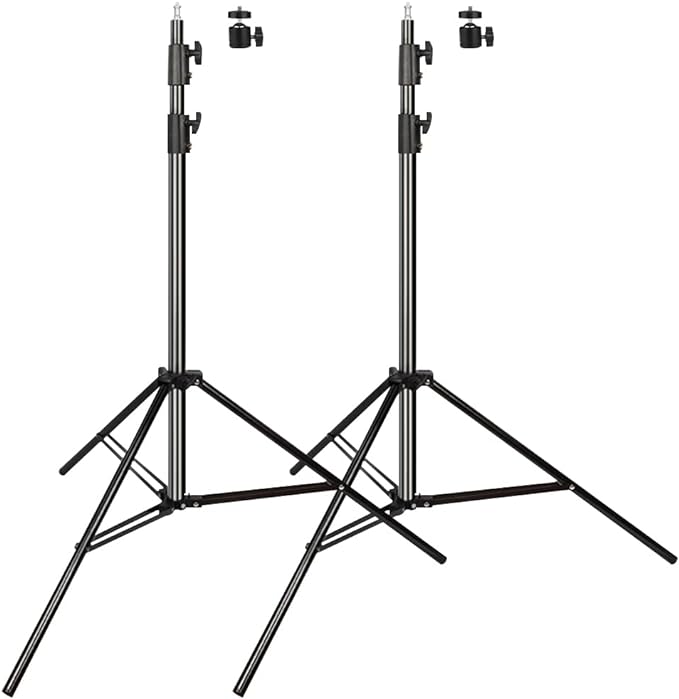 Heavy Duty Aluminum Alloy Photography Video Tripod Light Stands, Tripod Stands for Softboxes, Umbrellas, Reflectors, Lights - Pack of 2, 9.19 Feet/2.8M
