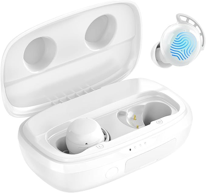 Tribit Wireless Earbuds, 110H Playtime Bluetooth 5.3 IPX8 Waterproof Call Noise Reduction Bluetooth Earbuds Headphones with Mic Earphone in-Ear Wireless Earphones, Flybuds 3 White