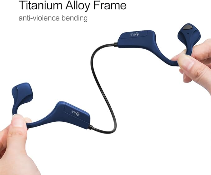 Bluetooth Headphones Waterproof Bone Conduction Headset Open Ear Earphones Blue Headset with mic, Bluetooth Headset with mic