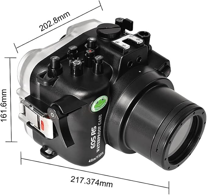 Sea frogs Waterproof Camera Housing Compatible with Canon EOS R5 60MM IPX8 40m/130ft Maximum Diving Depth Underwater Camera Case for Diving, Surfing, Rowing, Skiing