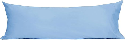 Sunflower Body Pillowcase 100% Cotton Long Pillow Cover/Case Envelope Closure 1 Pack, 21×54 inches Placid Blue, Soft and Breathable