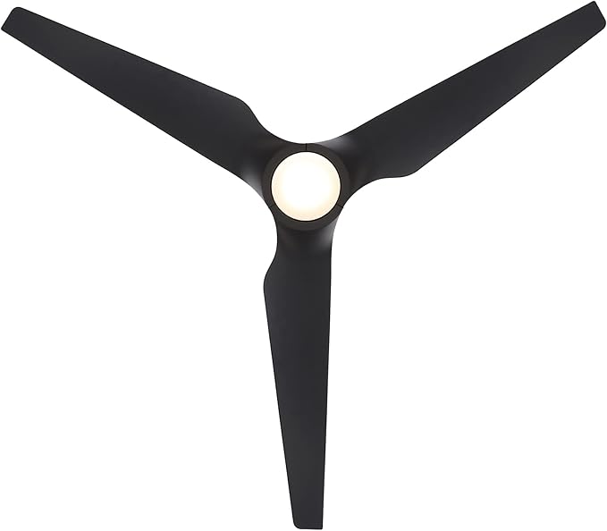 Stella Indoor and Outdoor 3-Blade Smart Home Ceiling Fan 60in Soft Brass Matte Black with 3000K LED Light Kit and Remote Control works with Alexa and iOS or Android App