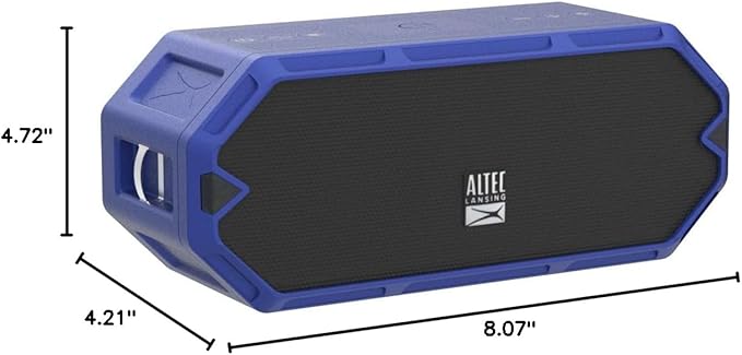 Altec Lansing - HydraBlast Wireless Portable Bluetooth Speaker, IP67 Waterproof for Parties, USB C Rechargeable Outdoor Speakers with Built in Phone Charger and LED Lights, 20 Hour Playtime
