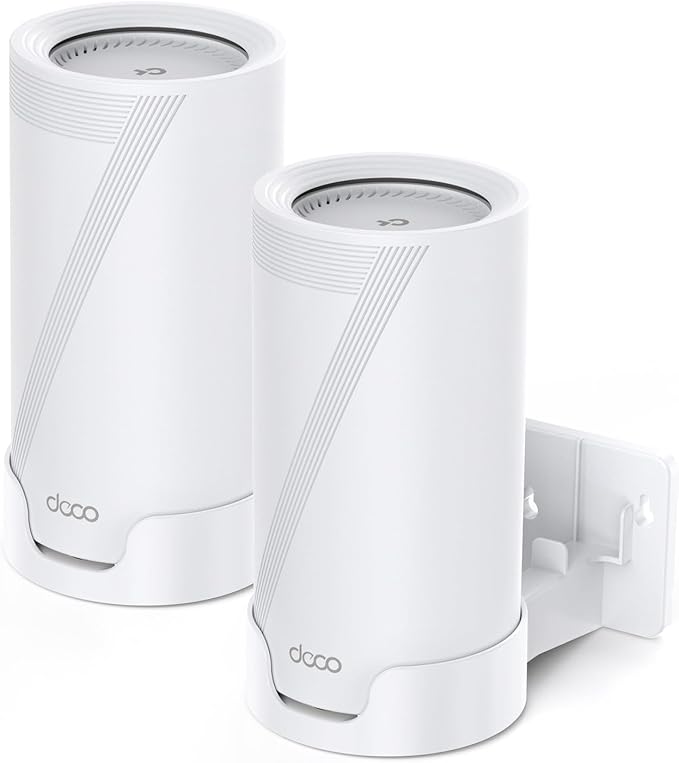 XLTTYWL Deco WiFi 7 Wall Mount Kit, Deco BE65-5G/BE75/BE85/BE95/BE17000/BE22000/BE33000 Router Mount Bracket &Cable Management for TP Decos 7 Tri-Band WiFi 7 Mesh System (White, 2 Pack)