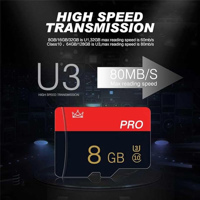 2 Pack Micro Memory Card 8GB Class 10 with Adapter High Speed Memory Card for Tablet,Camera,Drone