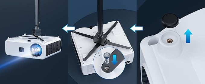 2000 Ansi Smart Outdoor Projector 4K with WIFI and Bluetooth,Auto Focus,ARC,DoIby Audio,PPT,Outdoor Movie Home Projector 4k HDR10+30W Speaker,500''Display,Compatible w/ TV Stick,iOS,Android,PC