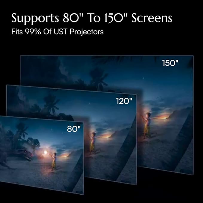 86" Ultra Short Throw Projector TV Stand, Mid-Century Modern Electric Cabinet with Power Featuring Drawer, Linkage Memory Function, Ample Storage Space, Walnut Color