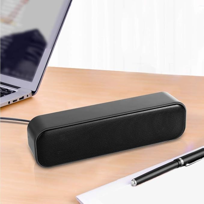 USB Computer Speaker for Desktop, USB Powered, Plug and Play, Soundbar Portable Mini PC Speaker for Desktop Computer and Windows PCs(Black)