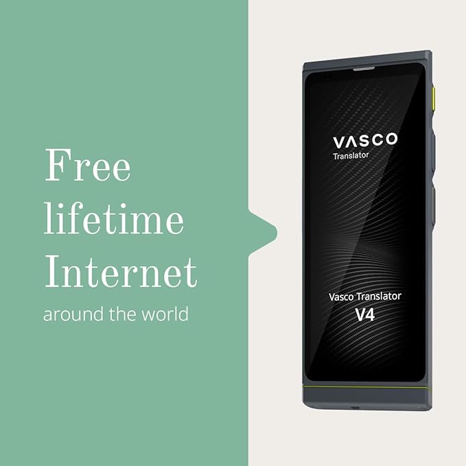 Vasco V4 Language Translator Device | 112 Languages | Free Lifetime Internet in Almost 200 Countries | Cobalt Blue