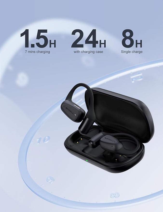 Bluetooth Headphones, Open Ear Headphones V5.4 Ture Wireless Earbuds with Earhooks, 6.7g Lightweight for All-Day Comfort, IPX7 Waterproof Ear Buds for Workouts Running Office Driving