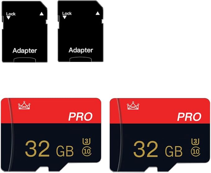 2 Pack Micro Memory Card 32GB Class 10 with Adapter High Speed Memory Card for Tablet,Camera,Drone
