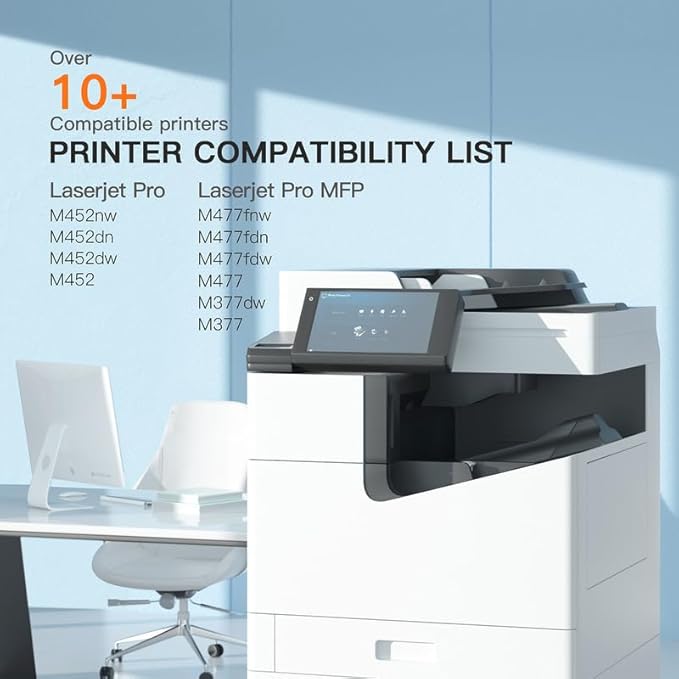 E-Z Ink 410A Toner Cartridge High Yield Replacement for HP 410A CF410A 410X CF411A CF412A CF413A for HP Color Laserjet Pro MFP M477fnw Toner M477fdw M477fdn M452dn M452nw M477 M377 Printer (4-Pack)