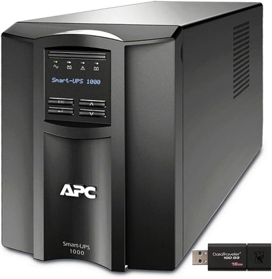 APC Smart-UPS SMT1000C Tower UPS Bundle with SmartConnect, and 16GB DataTraveler USB Drive