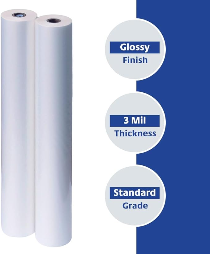 TruLam - 2 Rolls Standard Gloss 3 Mil Clear 27 in. x 250 ft. x 1 in. Core Laminating Film