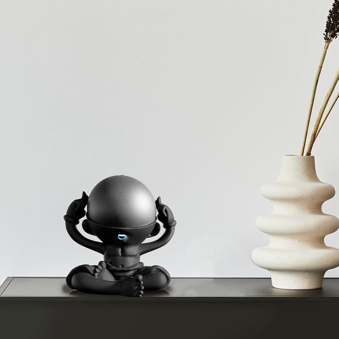 Splin Table Stand Holder Compatible with Amazon Alexa Smart Speaker Echo Dot (4th and 5th gen.) and Apple HomePod Mini, Guru Dot (Black)