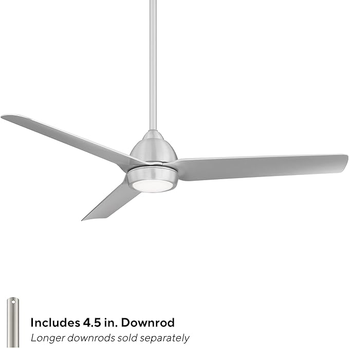 WAC Smart Fans Mocha Indoor and Outdoor 3-Blade Smart Home Ceiling Fan 54in Brushed Aluminum with 3000K LED Light Kit and Remote Control works with Alexa and iOS or Android App