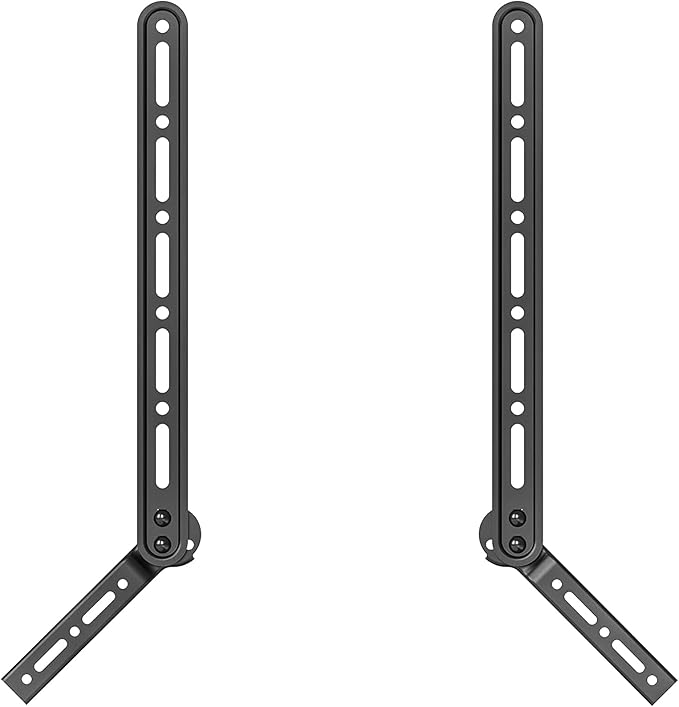 WALI Sound Bar Mount Bracket, for Mounting Above or Under TV, with Adjustable 3 Angled Extension Arm, Fits Most 23 to 65 Inch TVs, up to 33 lbs (SBR202)