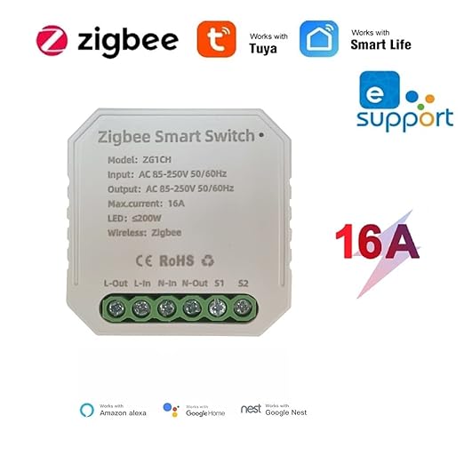 Zigbee Switch Controller Module,Mini 1 Gang 1/2 Way,DIY Smart Light Switch,Works with Ewelink Tuya Zigbee hub, SmartThings, Alexa, Google Home