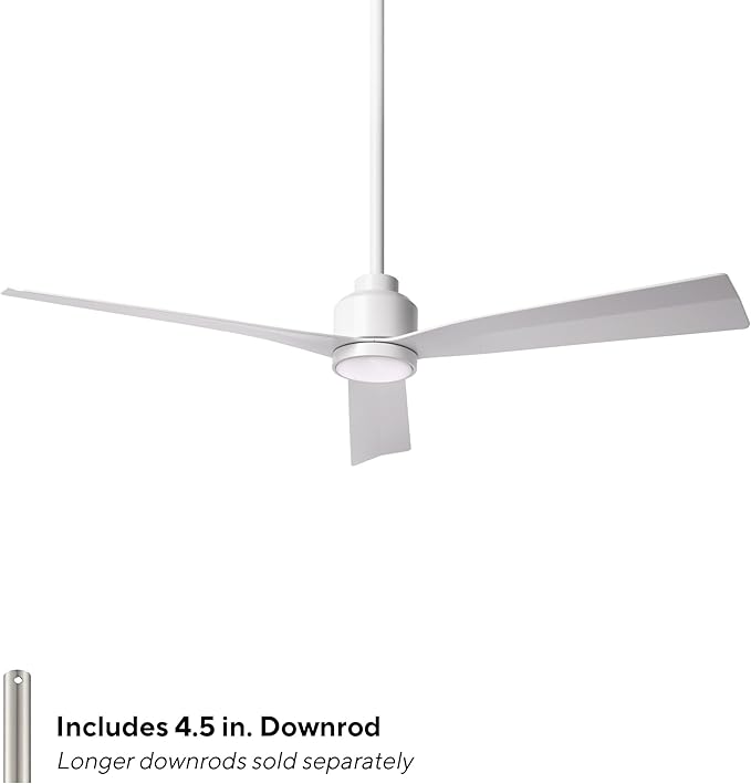WAC Smart Fans Clean Indoor and Outdoor 3-Blade Smart Home Ceiling Fan 52in Matte White with 3000K LED Light Kit and Remote Control works with Alexa and iOS or Android App