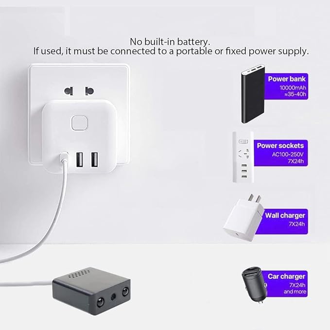 Wi-Fi Camera 1080P HD Smart Home Cameras Mini Cameras Cam with Motion Sensor Night Vision App Control Cellphone Control No Battery No Need Wi-Fi