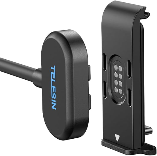 TELESIN Magnetic Charging Side Cover Battery Door and Power Cable Kit for GoPro Hero 13 Hero 12 Hero 11 Hero 10 Hero 9 Contacto Water Snow Resistant Replacement Charging Mount for Go Pro Accessories