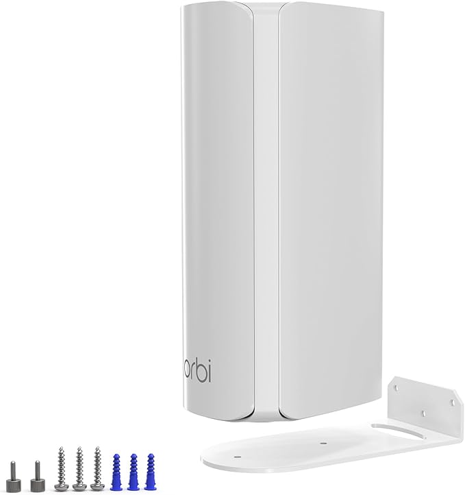 Wall Mount Holder for NETGEAR Orbi 770/870/990 Series Tri-Band WiFi 7 Mesh Network System (RBE773,RBE873,RBE973S),Simple and Sturdy Mental Wall Mount Holder Stand Bracket by HOLACA (2 Pack)