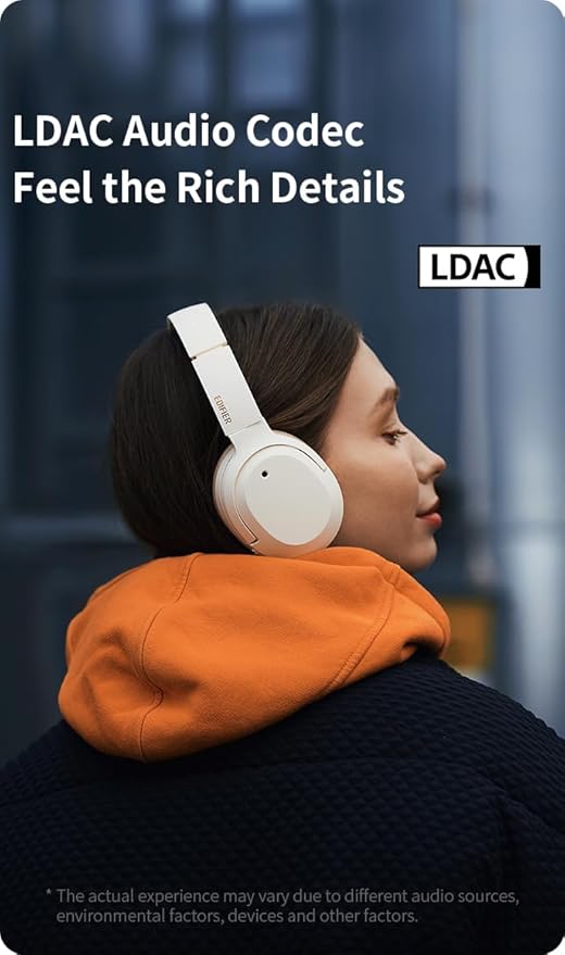 Edifier W820NB Plus Over-Ear Active Noise Cancelling Headphones, Clear Calls with Deep Noise Reduction,Bluetooth Headphones with LDAC for Hi Res Wireless Audio Comfortable Fit,Bluetooth 5.2, Blue