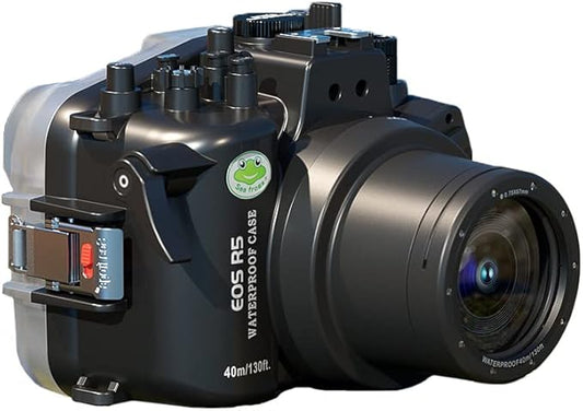 Sea frogs Waterproof Camera Housing Compatible with Canon EOS R5 60MM IPX8 40m/130ft Maximum Diving Depth Underwater Camera Case for Diving, Surfing, Rowing, Skiing