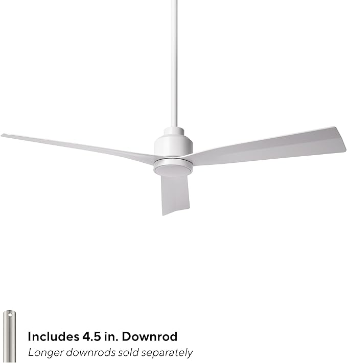 WAC Smart Fans Clean Indoor and Outdoor 3-Blade Smart Home Ceiling Fan 52in Matte White with Remote Control works with Alexa and iOS or Android App