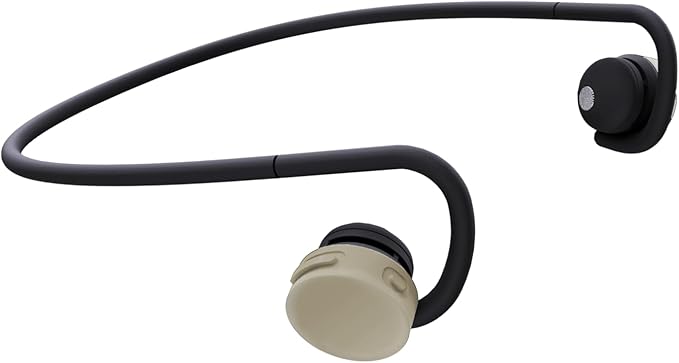 nwm GO Wireless On-Ear Speakers (Open Ear Earphones) Sound Leakage suppressed (PSZ Technology - Bone Conduction Alternative) Designed in Japan | Soil Beige