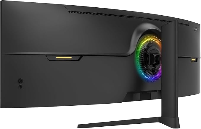 ZZA 49" Curved Gaming Monitor 144/165Hz Ultrawide 32:9 DFHD 3840 x 1080P,Ultrawide Monitor, 1500R, 120% sRGB, HDMI 2.1 & DP 1.4, Height Adjustable