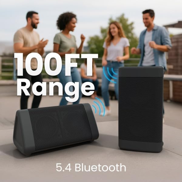 OontZ Angle 3 Portable Bluetooth Speaker 5.4, 2 Pack - 12W Sound, 24-Hr Battery, 100ft Wireless Range, IPX5 Water-Resistant, Budget-Friendly Small Speaker for Travel, Outdoor & Home (Black)