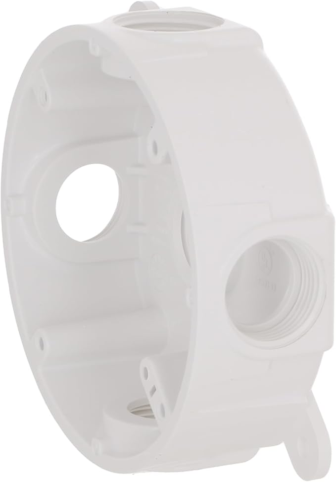 BELL PRB57550WH Round Weatherproof Box, Five 1/2 or 3/4 in. Threaded Outlets, White