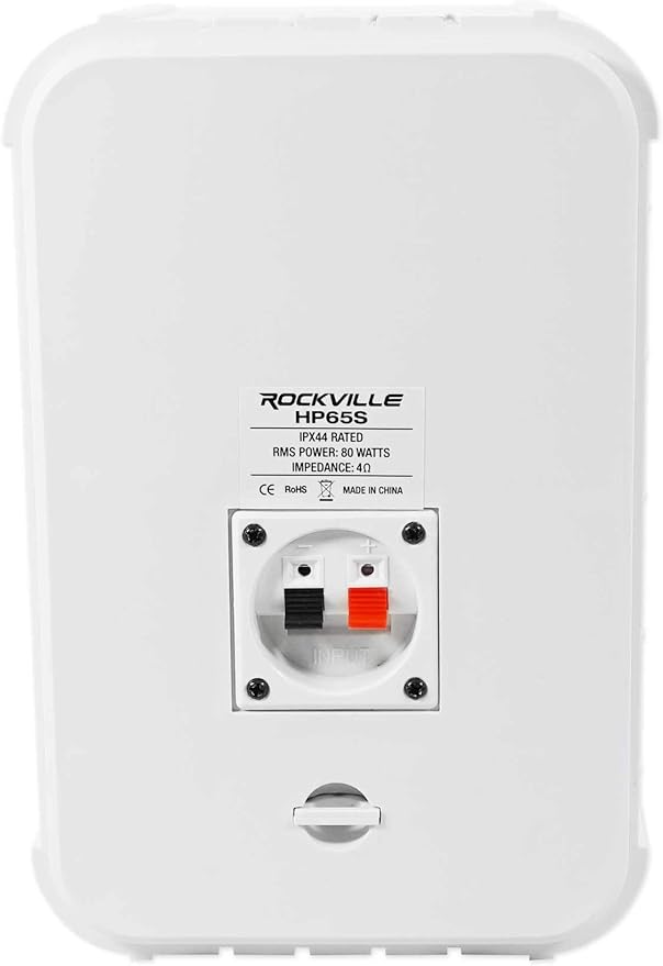 Rockville Pair HP65S 6.5" 500W Outdoor/Indoor Home Theater Speakers, IPX44 Weather Resistant, Swivel Brackets, Clear Audio, for Patios and Home Theaters