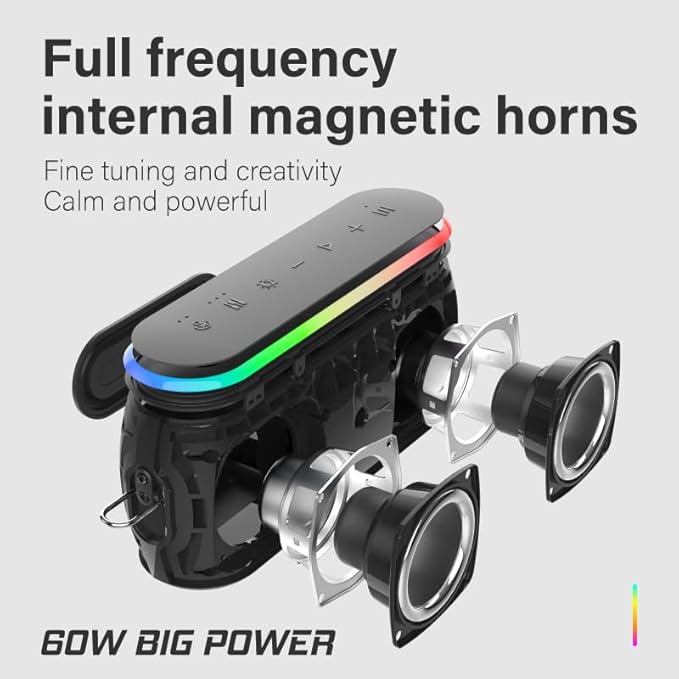 X8 III Portable Bluetooth Speaker Small Bluetooth Speaker Waterproof: IPX7 Computer Speakers Wireless with RGB Lights for Home/Outdoor/Party/Beach/Birthday Gift