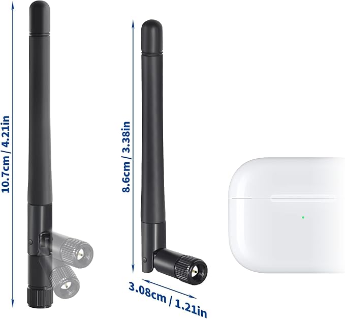 Bingfu Dual Band WiFi Antenna 3dBi SMA Male Antenna(2-Pack) for Wireless Vedio Security IP Camera Recorder Surveillance Recorder Truck Trailer Rear View Backup Camera Reversing Monitor