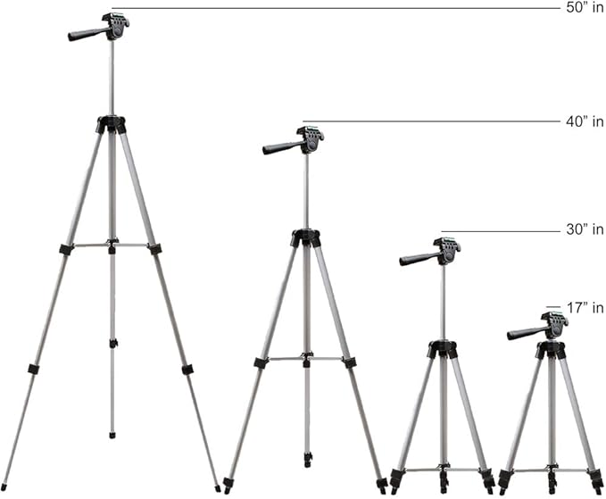 50 Inch Aluminum Camera Tripod for Canon, Nikon, Sony, Samsung, Olympus, Panasonic & Pentax + eCost Microfiber