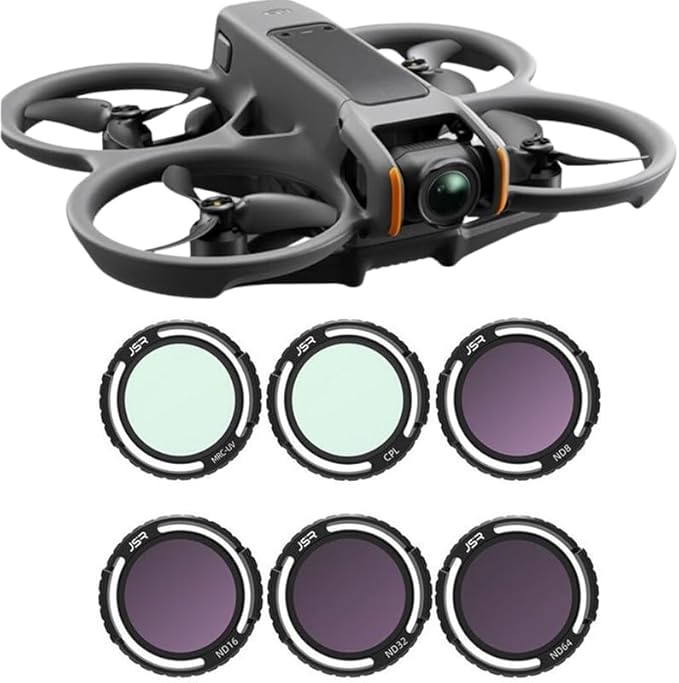 Lens Filter/Filter Set for DJI Avata 2 Drone Waterproof, Anti-Whiteout, UV-Blocking (UV+CPL+ND8 16 32 64)