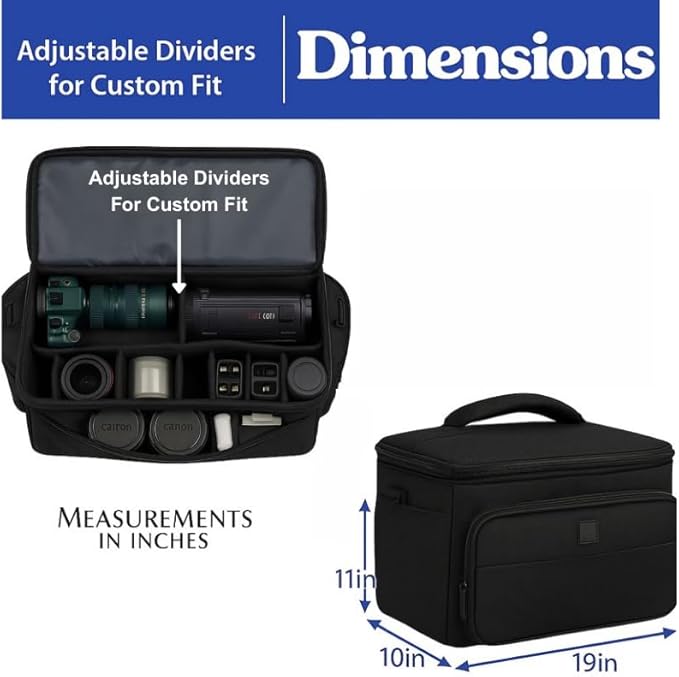 Acuvar Extra Large Camera Bag and Camcorder Case, Padded Equipment Bag, Video Camera Bag, Camera Carrying Case, Camera Duffle Bag, Extra Large Camcorder Backpack,Camera Case for Canon,Nikon,Sony