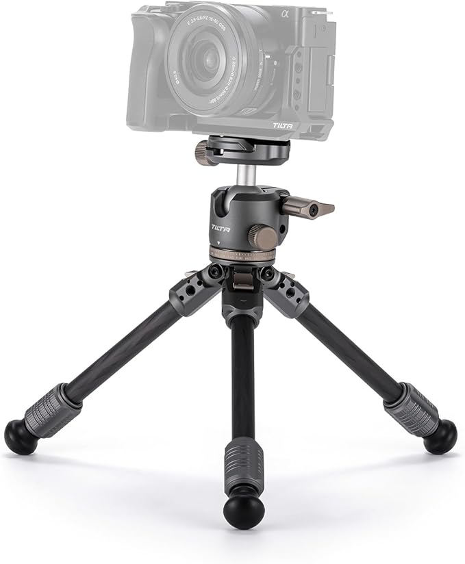 Tilta BT03 Tabletop Tripod | Ball Head with 1-Stage Carbon Fiber Tripod Legs (3KG) (Space Gray, Standard Edition)