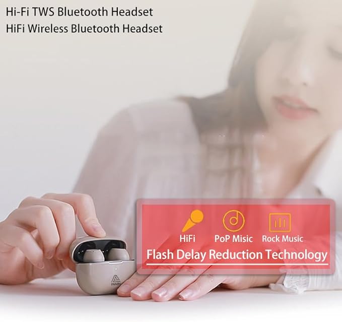 FAAEAL Bluetooth 5.3 Wireless Earbuds with Wireless Charging Case,Waterproof Stereo Headphones in Ear Built in Mic Headset Premium Sound with Deep Bass for Sport(Grey)