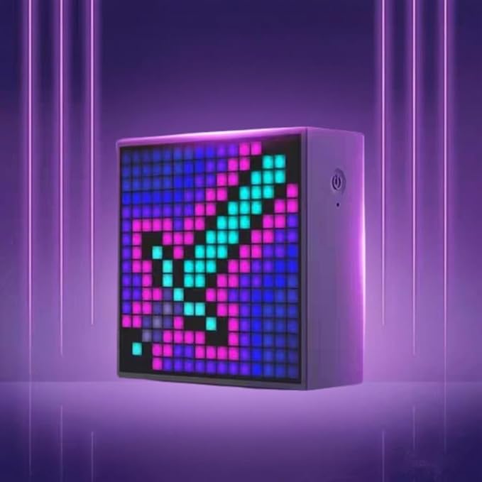 Divoom TimeBox Evo -- Pixel Art Bluetooth Speaker with 16x16 LED Display APP Control - Cool Animation Frame & Gaming Room Setup & Bedside Alarm Clock- Black
