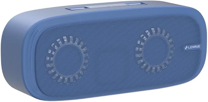 LENRUE Bluetooth Speaker, Wireless Portable Speaker with Loud Stereo Sound, Rich Bass, 12-Hour Playtime, Built-in Mic. Perfect for iPhone, Samsung and More (Blue)