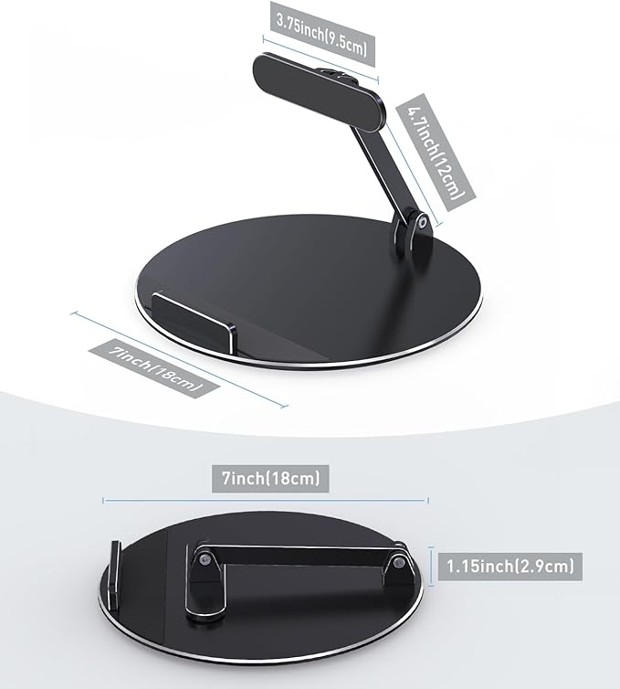 Almoz Swivel and Tilt Stand for Echo Show 15, Aluminum Stand for Show 15.6" Smart Display and Up to 18" iPad/Tablets, with 360 Degree Rotating Base, Viewing Angle Adjustable, No Need Mounting (Black)