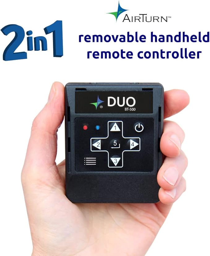 AirTurn DUO500 Silent Bluetooth Pedal Page Turner Teleprompt Live Stream App Controller