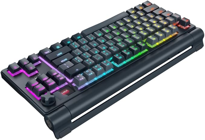 MX 8.3 TKL Wireless Mechanical Gaming Keyboard | LCD Display & Rotary Knob | Hot Swappable MX2A Red Switches | Starfall Grey