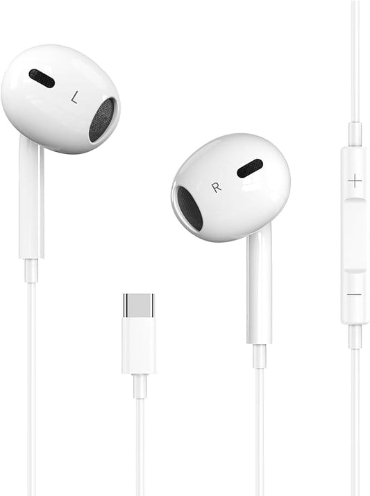 USB C Headphones for iPhone 17 16 15 Earbuds USB C Wired Earphones with Mic & Remote Control Noise Cancelling for iPhone 16 pro, iPad Pro, Galaxy S23/S22/S21/S20/Ultra Note 10/20, Pixel 7/6/6a/5/4