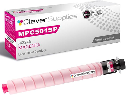 Clever Supplies CS Replacement Compatible with Ricoh MPC501SP Toner Cartridge 842245 to use with MPC501SP (Magenta, 1-Pack)
