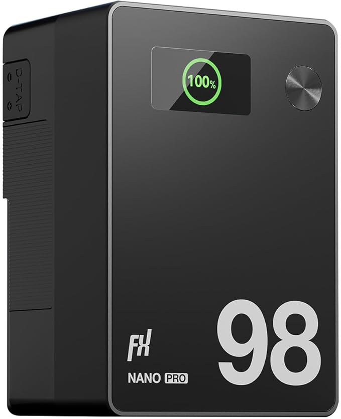 FXLION V Mount Battery with PD 100W Fast Charging, 98Wh / 6800mAh V Mount Battery with 3 USB-C, 2 D-Tap and 1 USB-A Ports, for Camera, Camcorder, Monitor, LCD Light, Film Light and Drone - Nano PRO